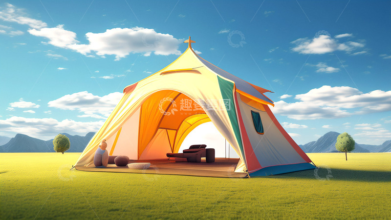 高清大图下载【趣麦麦图】野外旅游露营帐篷
