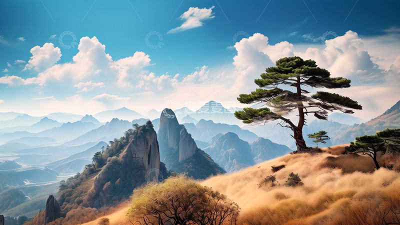 高清大图下载【趣麦麦图】迎客松自然风景