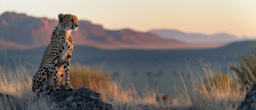 一只坐卧的豹子