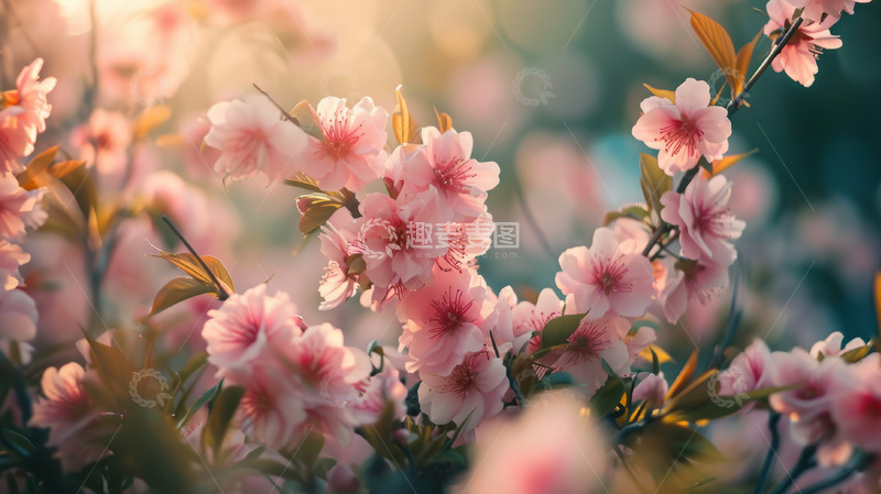 高清大图下载【趣麦麦图】桃花枝绽放桃花