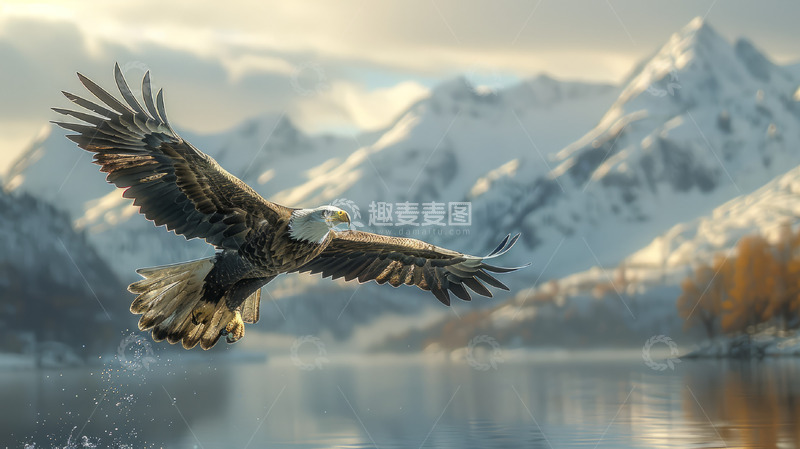 高清大图下载【趣麦麦图】山脉上空盘旋的飞鹰