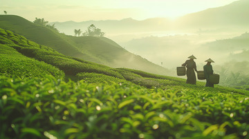 春天春茶谷雨农耕绿色自然生机