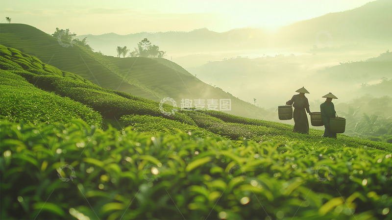 春天春茶谷雨农耕绿色自然生机