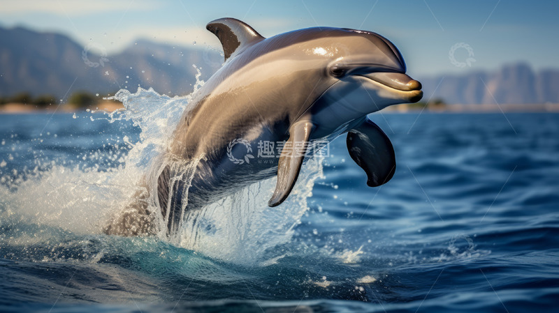 高清大图下载【趣麦麦图】海洋生物海豚