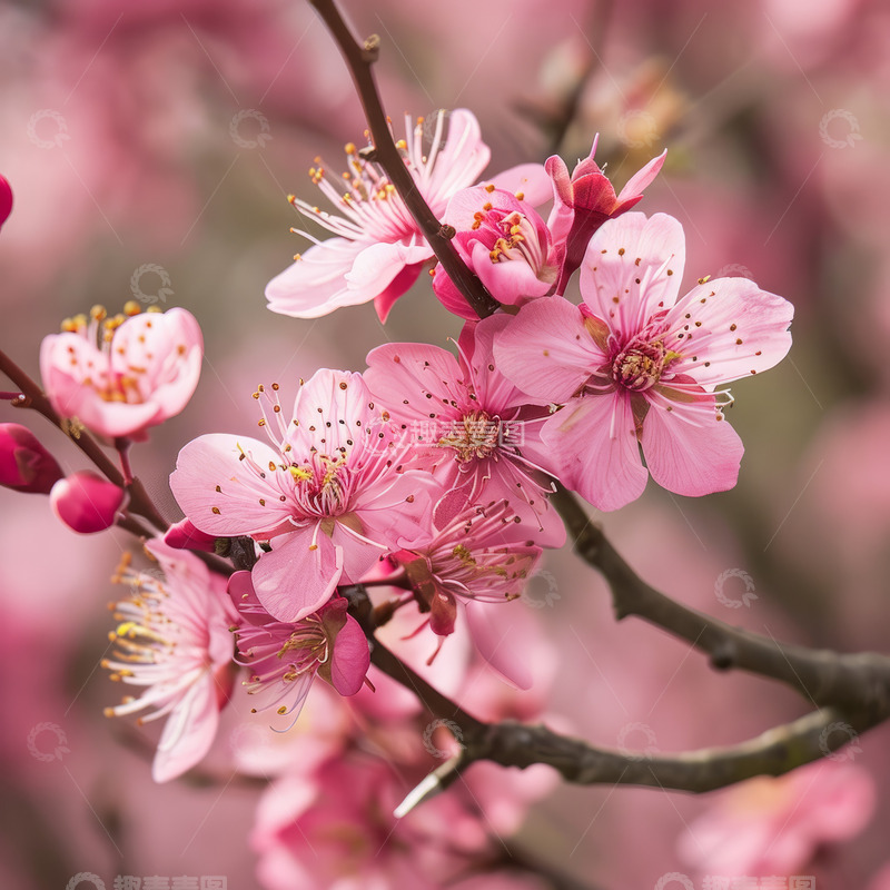 高清大图下载【趣麦麦图】桃花盛开素材