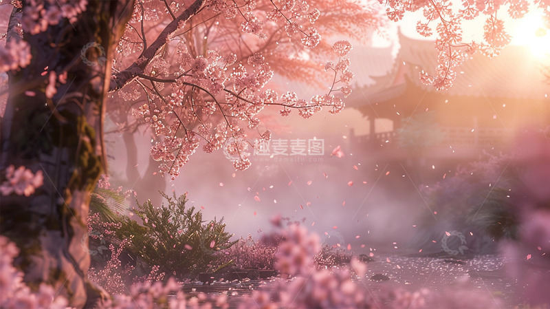 高清大图下载【趣麦麦图】春天樱花粉色唯美场景