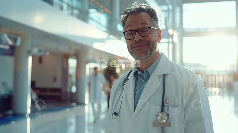 高清大图下载【趣麦麦图】医生医院人物微笑场景背景