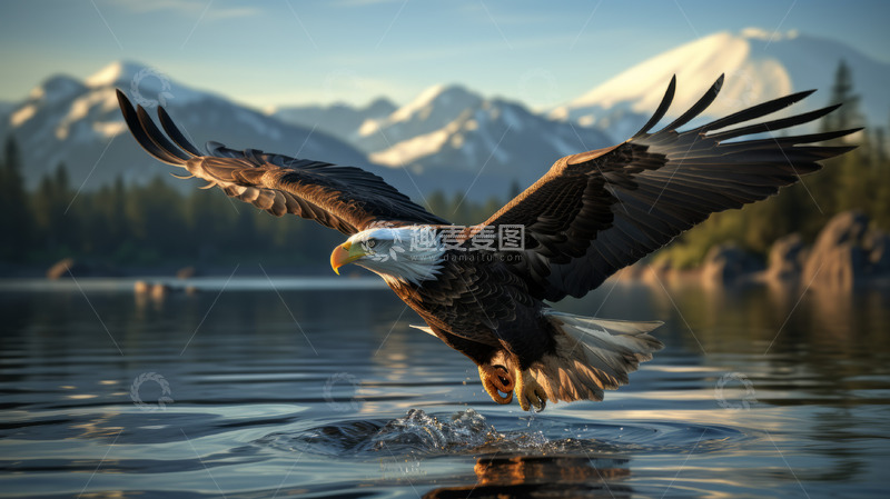 高清大图下载【趣麦麦图】雄鹰展翅飞翔