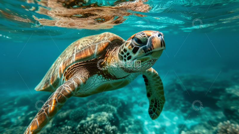 高清大图下载【趣麦麦图】海龟海洋动物自然