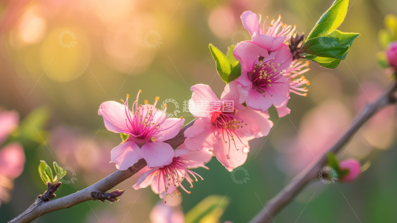 高清大图下载【趣麦麦图】盛开桃花花朵