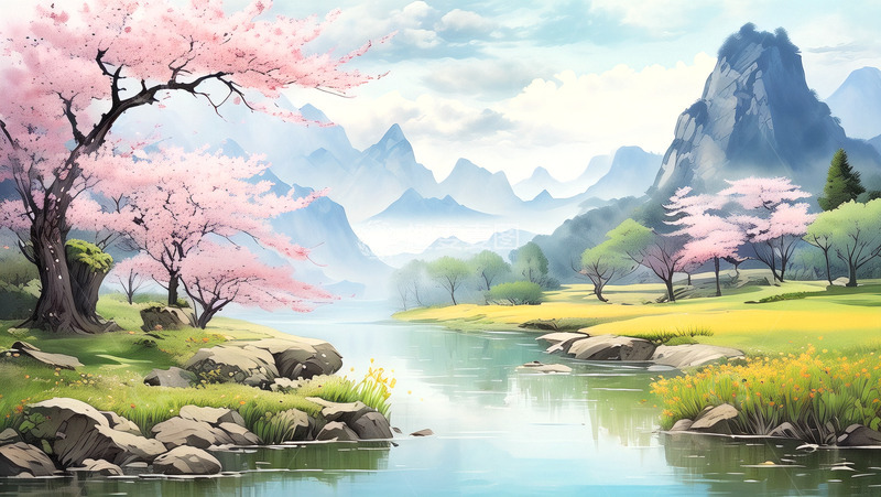 高清大图下载【趣麦麦图】意境水墨山水