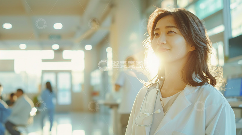 高清大图下载【趣麦麦图】女医生医院职业微笑场景