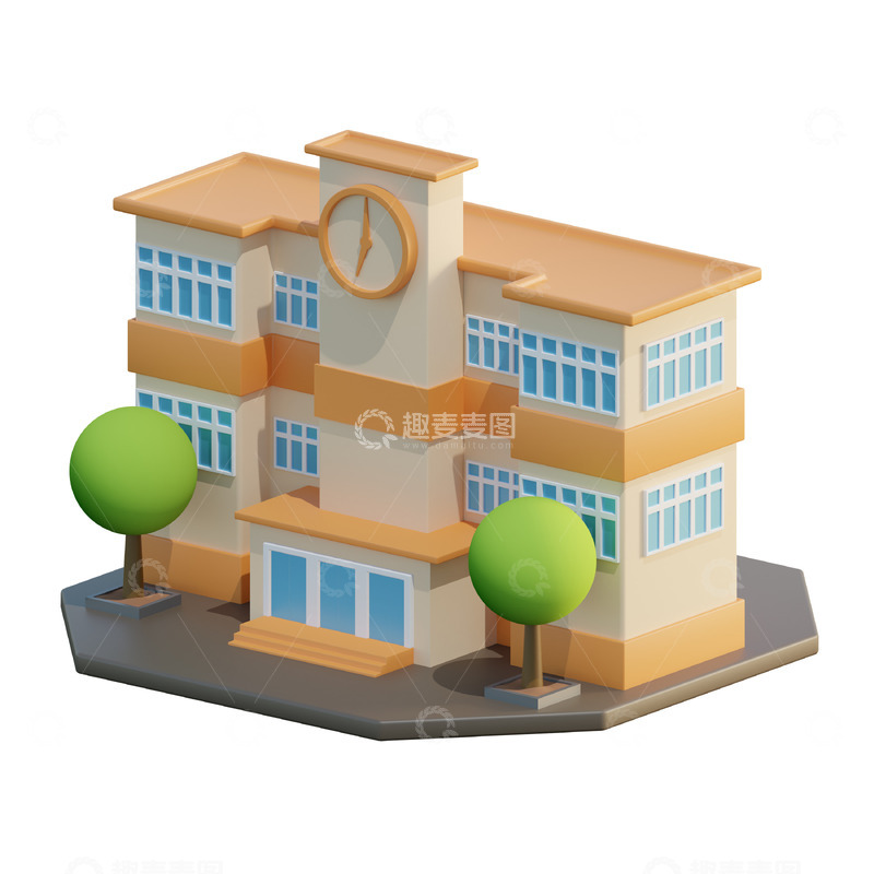 学校建筑3D元素