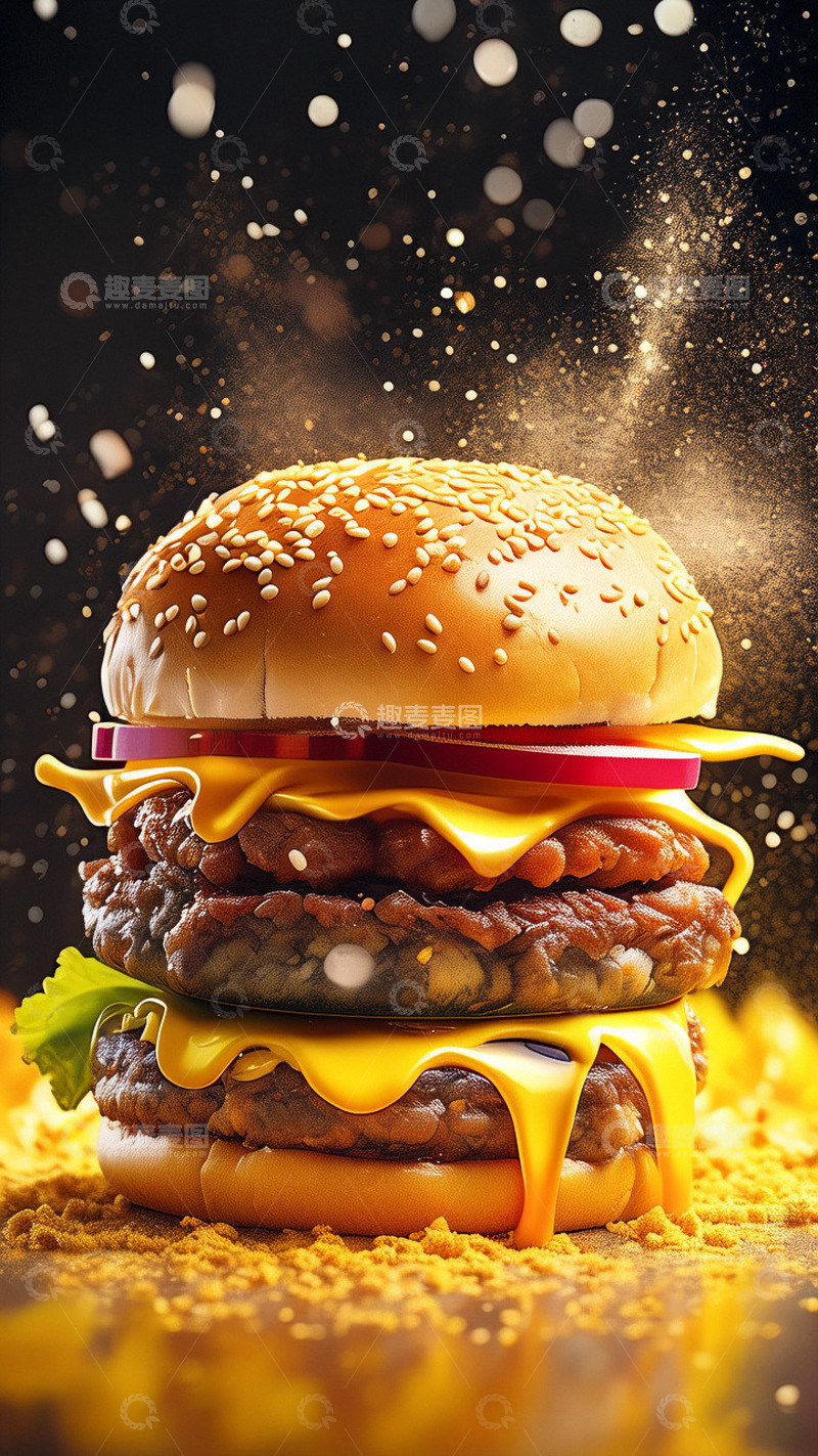 高清大图下载【趣麦麦图】西餐美味汉堡