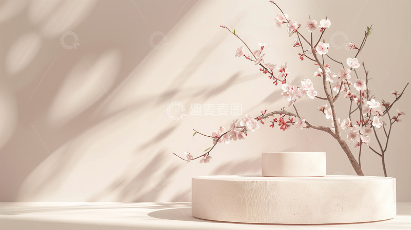 高清大图下载【趣麦麦图】电商梅花背景