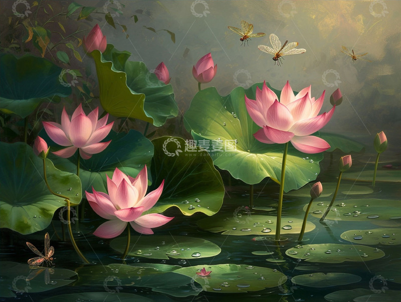 高清大图下载【趣麦麦图】夏日荷塘景色