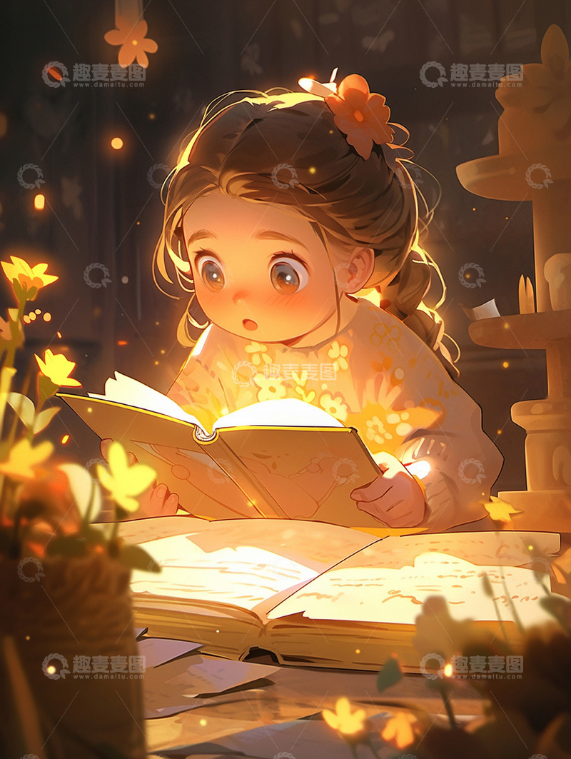 高清大图下载【趣麦麦图】创意世界读书日儿童场景