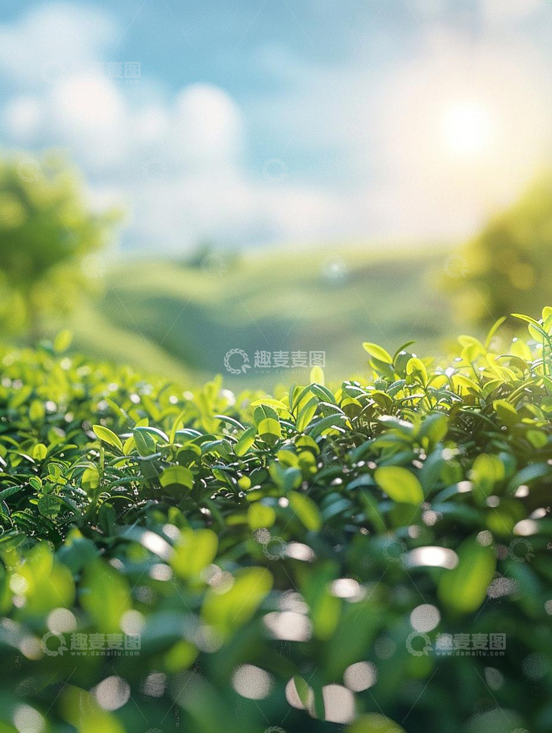 高清大图下载【趣麦麦图】春天清新草地晨光背景