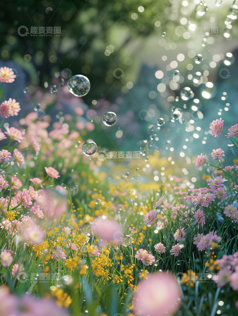 高清大图下载【趣麦麦图】雨水花朵光影特写