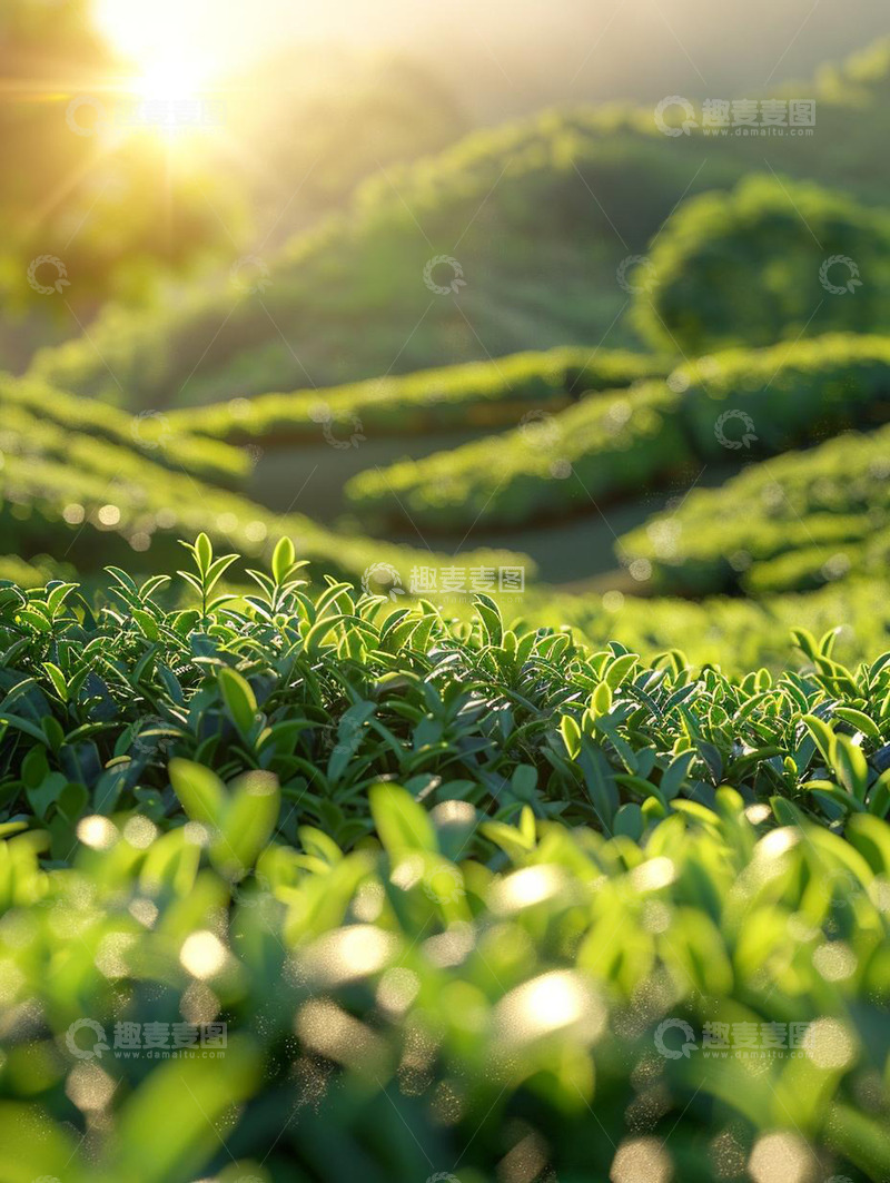 高清大图下载【趣麦麦图】春茶采茶茶叶茶园背景