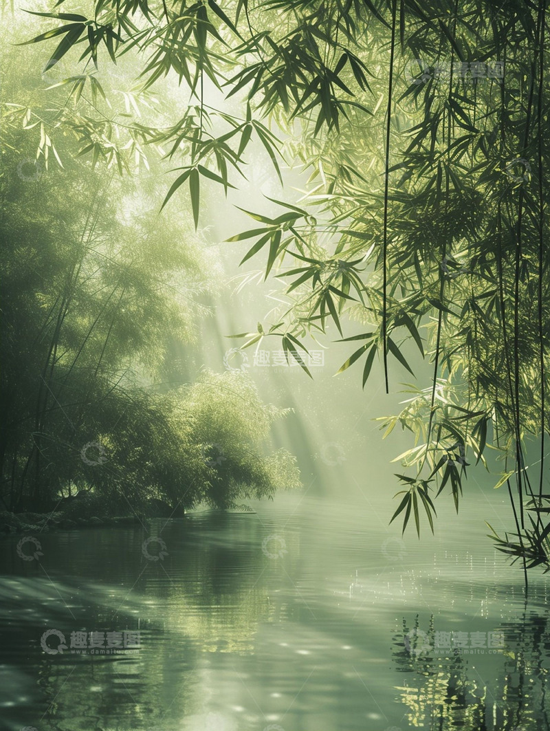 高清大图下载【趣麦麦图】光影迷雾竹园