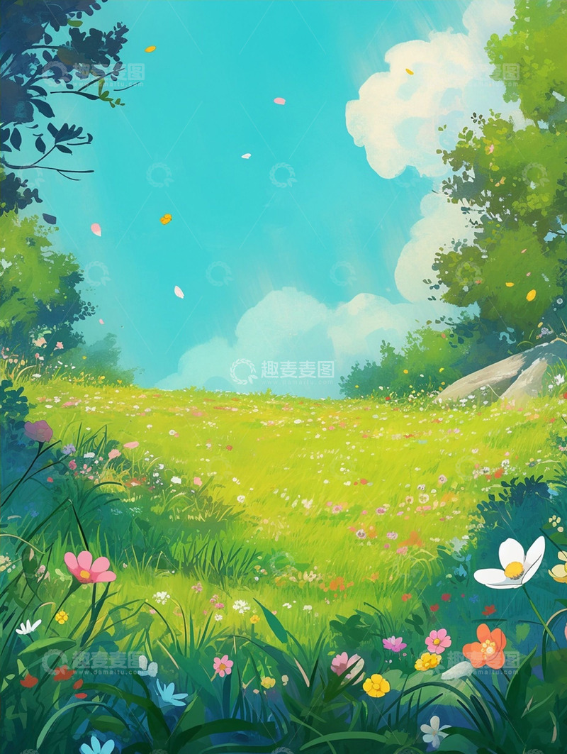 高清大图下载【趣麦麦图】浪漫春日野外场景