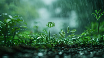 春天下午谷雨禾苗生长生机自然场景