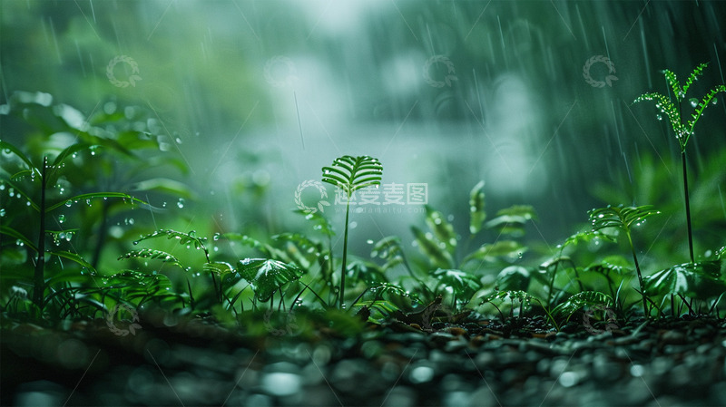 高清大图下载【趣麦麦图】春天下午谷雨禾苗生长生机自然场景