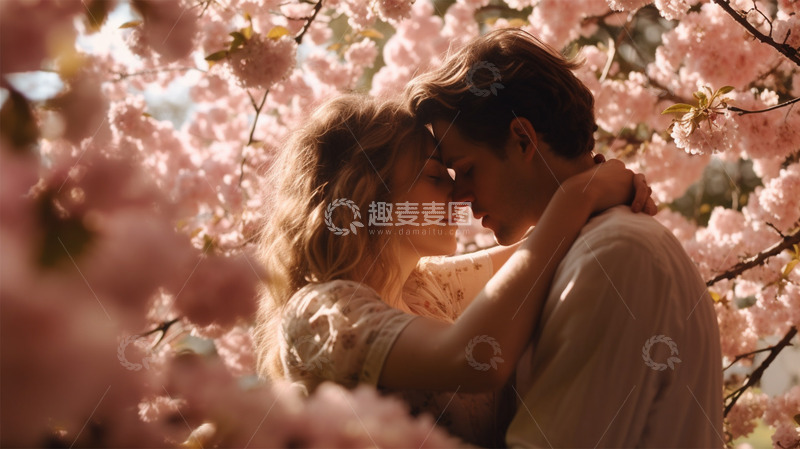 高清大图下载【趣麦麦图】情人节情侣鲜花粉色唯美场景