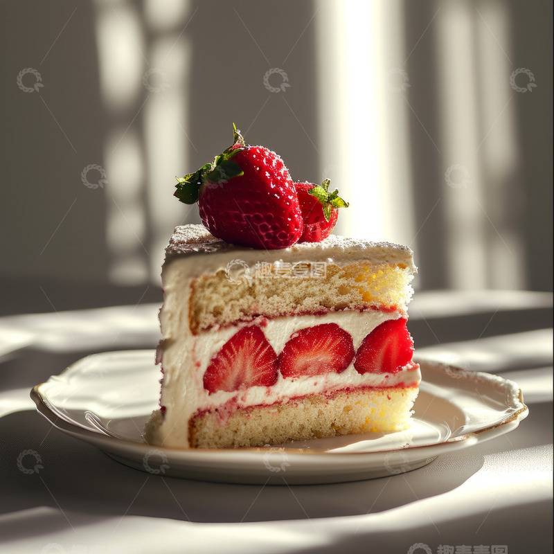 高清大图下载【趣麦麦图】芝士草莓蛋糕甜点摄影