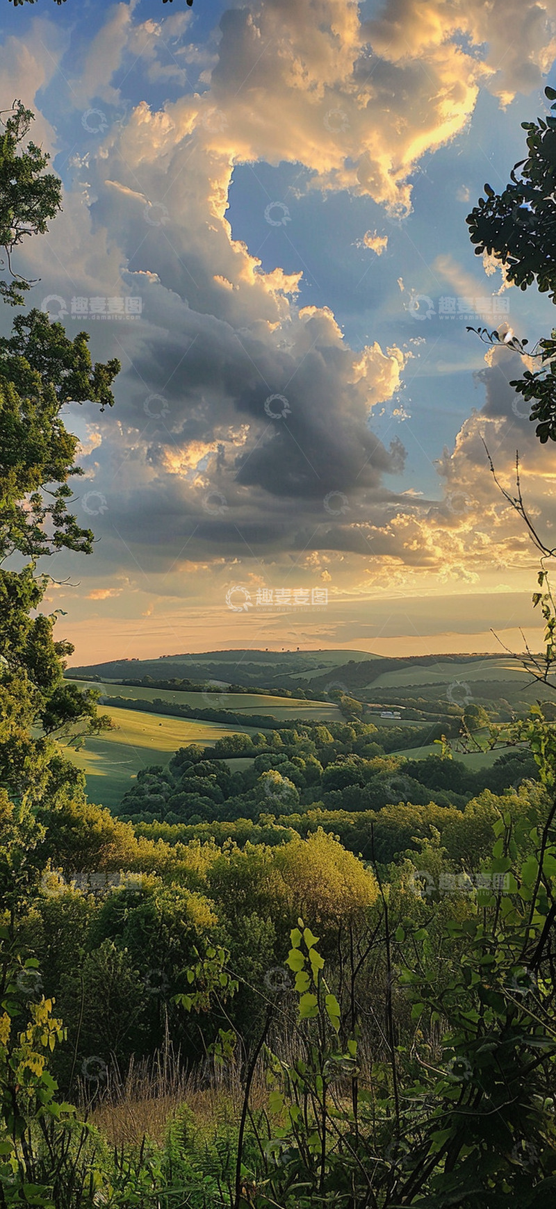高清大图下载【趣麦麦图】草原白云自然风光