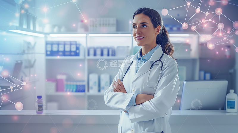 高清大图下载【趣麦麦图】医疗医生微笑背景