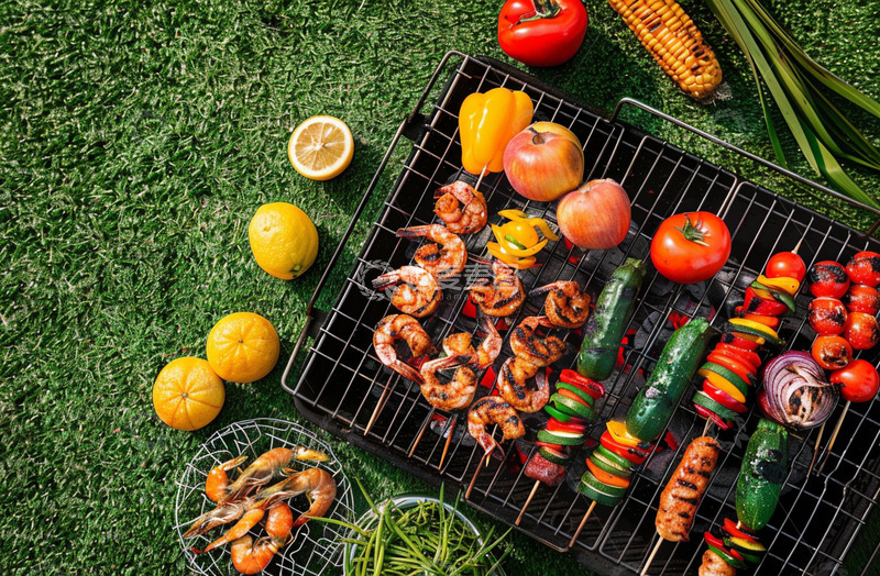 高清大图下载【趣麦麦图】烤盘烧烤摄影图