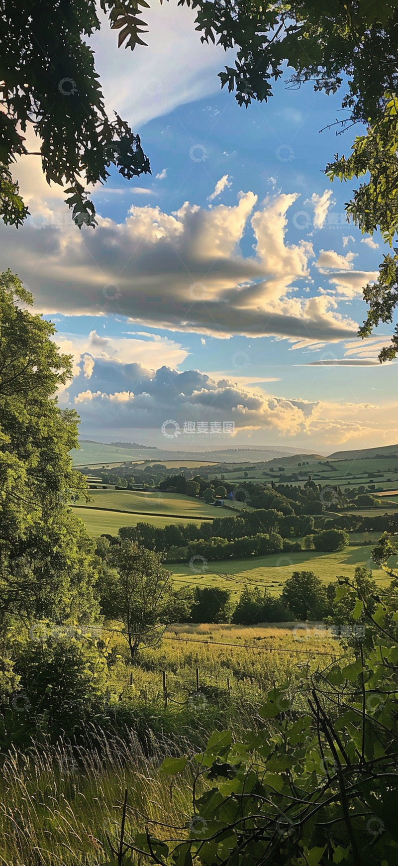 高清大图下载【趣麦麦图】白云草原风景