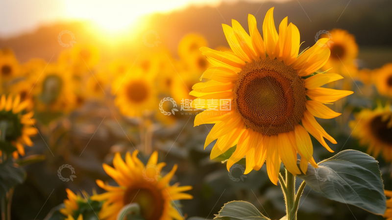 高清大图下载【趣麦麦图】春天向日葵花海