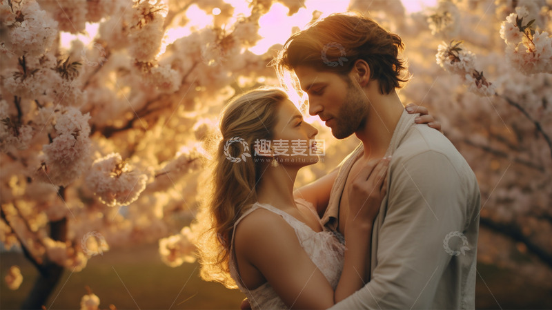 高清大图下载【趣麦麦图】情侣鲜花情人节唯美场景梦幻