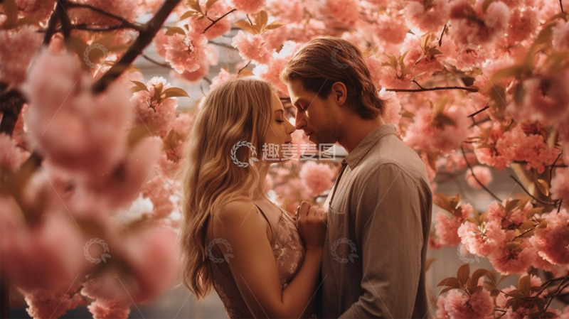 高清大图下载【趣麦麦图】情侣粉色情人节唯美场景
