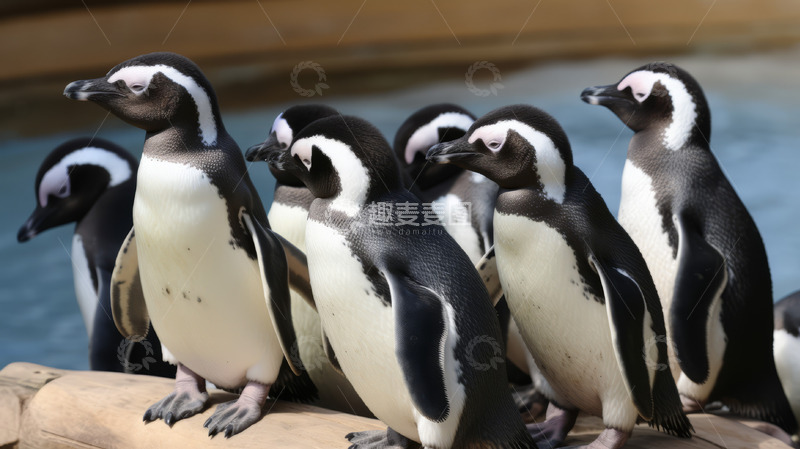 高清大图下载【趣麦麦图】可爱小企鹅排排站摄影