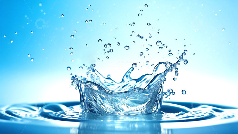 高清大图下载【趣麦麦图】溅起的蓝色水花