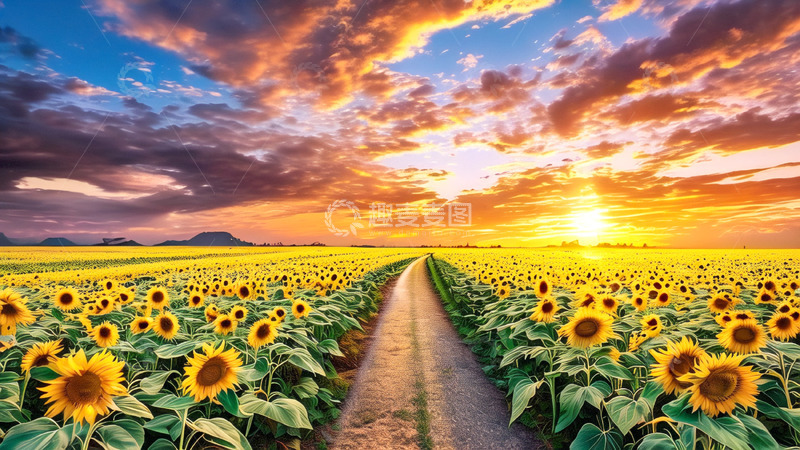高清大图下载【趣麦麦图】唯美向日葵风景