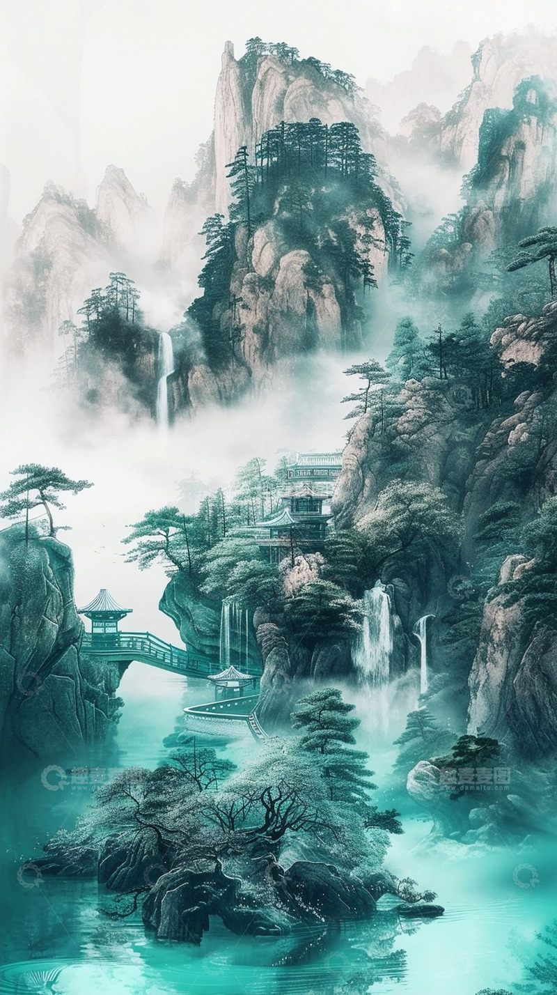 高清大图下载【趣麦麦图】古风建筑山水