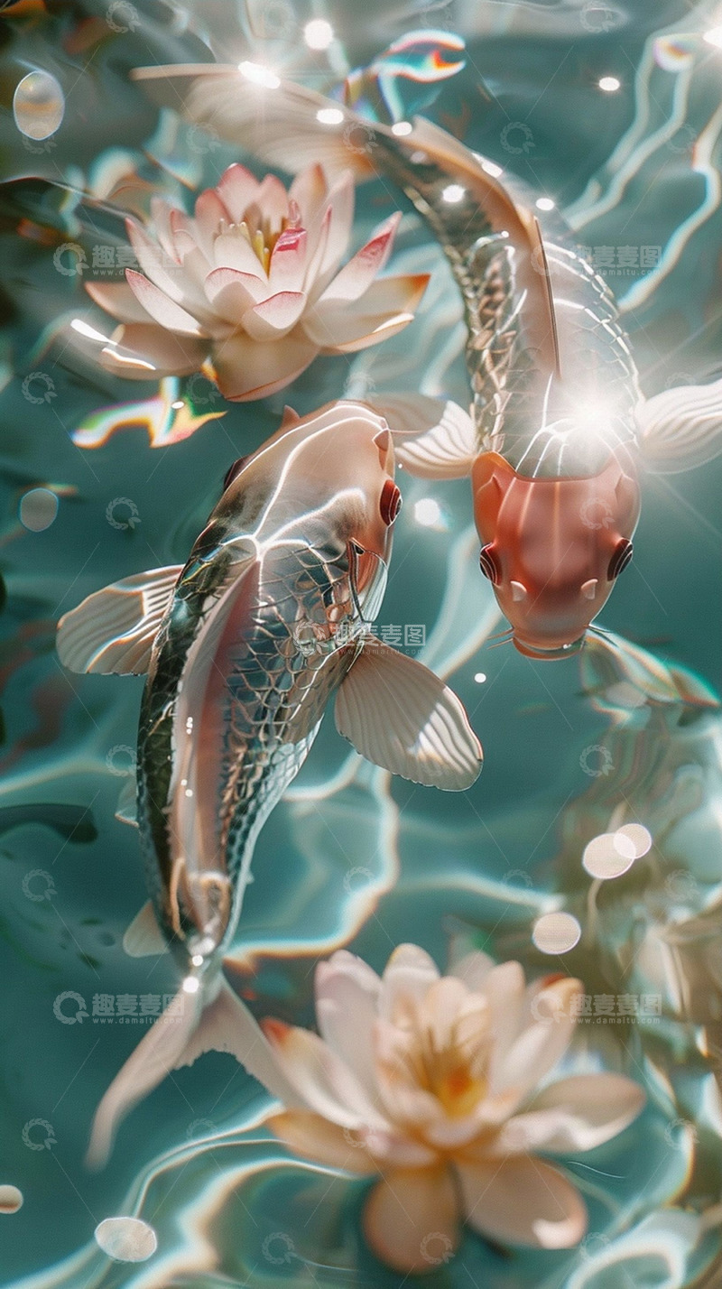 高清大图下载【趣麦麦图】阳光锦鲤实拍