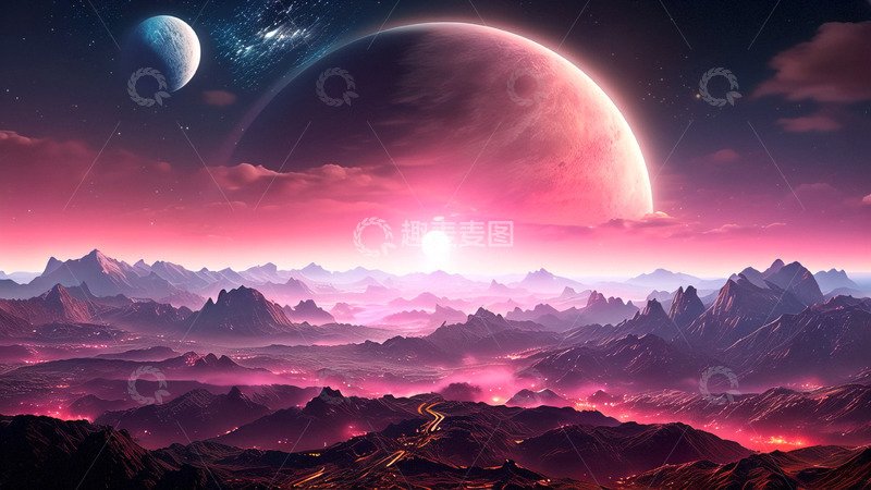 高清大图下载【趣麦麦图】紫色宇宙星空背景