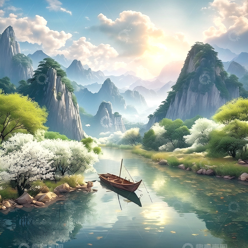 高清大图下载【趣麦麦图】意境山水美如画