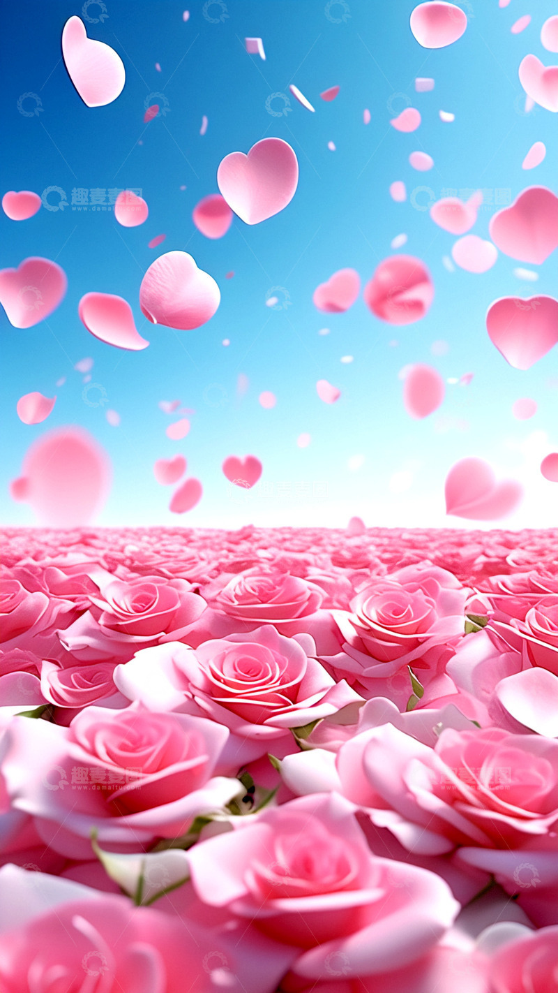 高清大图下载【趣麦麦图】浪漫情人节海报背景