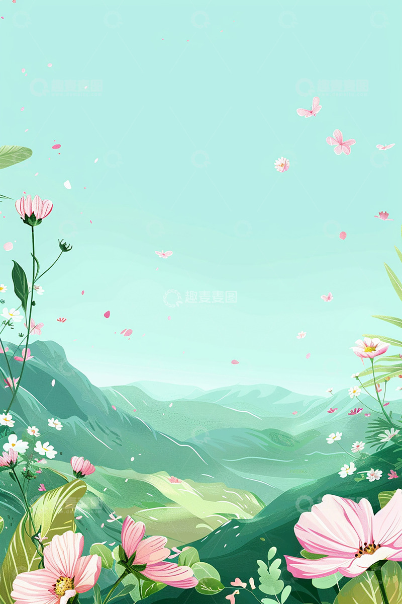 高清大图下载【趣麦麦图】春日风景海报