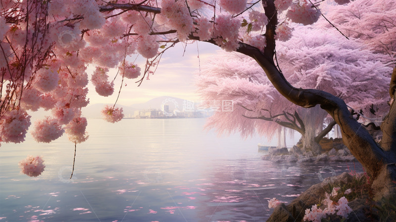 高清大图下载【趣麦麦图】春天唯美场景鲜花山水建筑梦幻