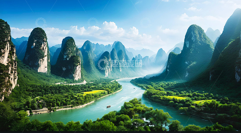 高清大图下载【趣麦麦图】桂林山水漓江实拍背景