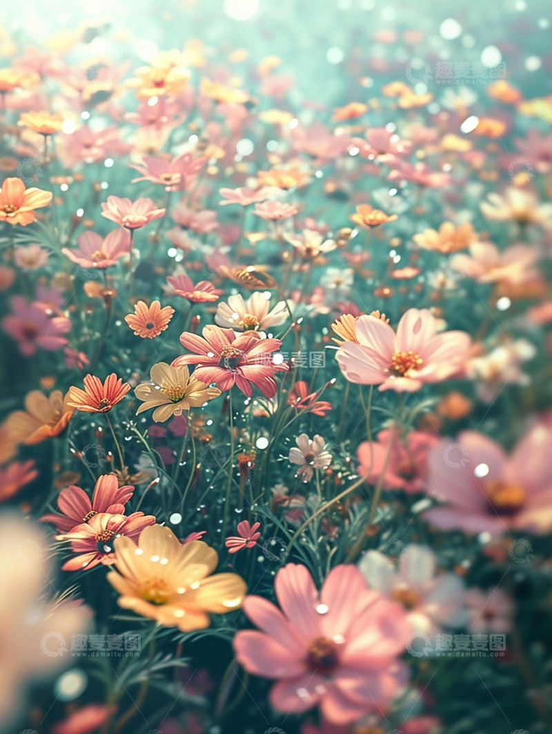 高清大图下载【趣麦麦图】草坪花海水珠镜头