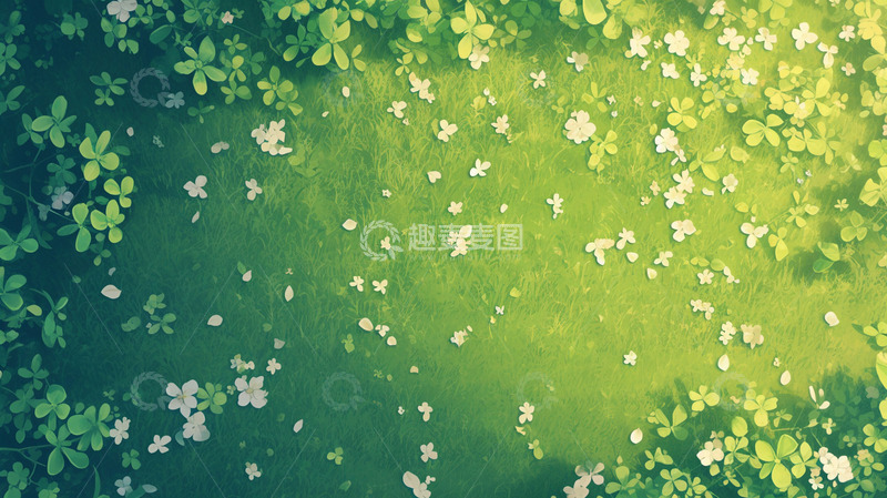 高清大图下载【趣麦麦图】俯拍春日绿色草地